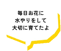 毎日お花に水やりをして大切に育てたよ